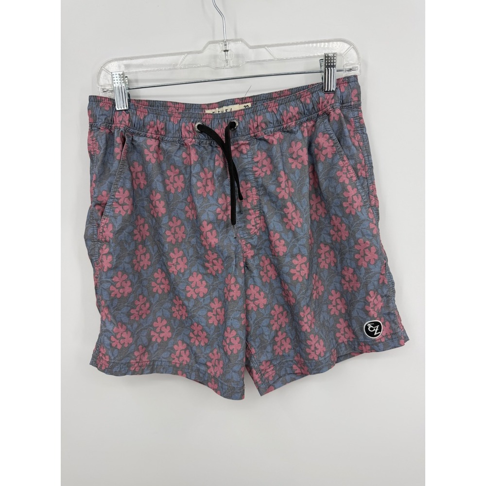 Ezekiel‎ Swim Trunks Mens 32 Pink Blue Floral 6" Inseam Board Shorts